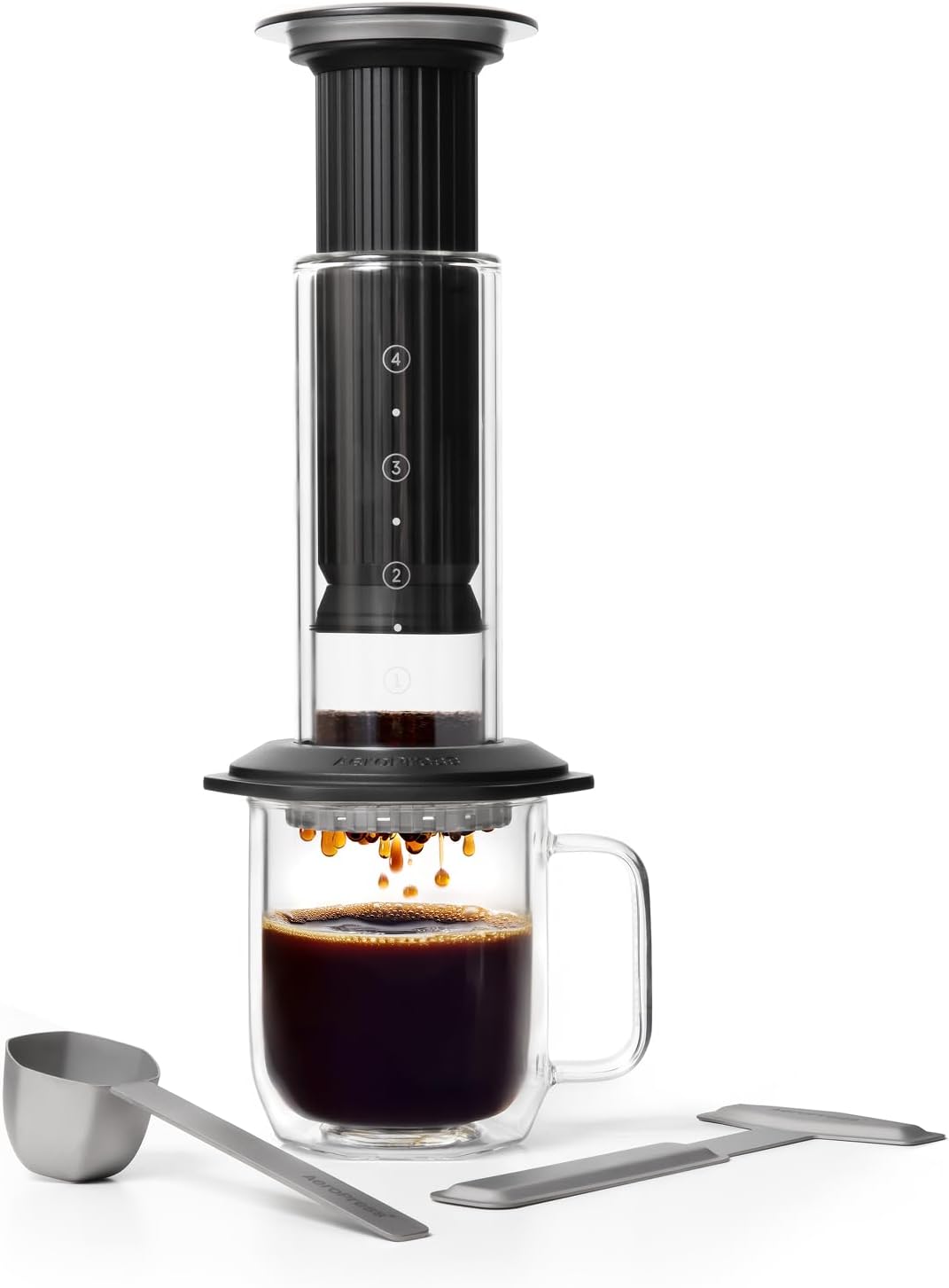 French Press Coffee & Tea - Premium koffiepers, glas, roestvrij staal &
