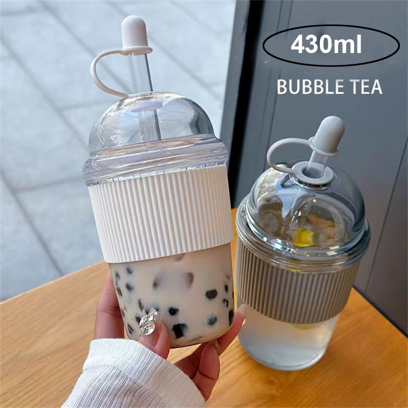 Coffee Tea Boba - 430ML Stro Beker Met Deksel Bubble