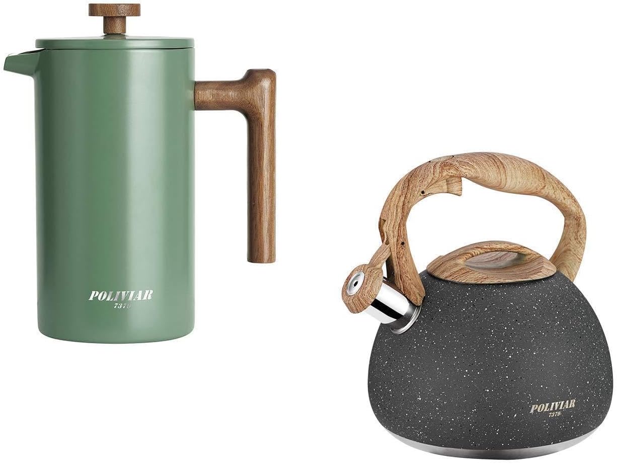 French Press Coffee & Tea - POLIVIAR 34 oz French Press Koffiezetapparaat