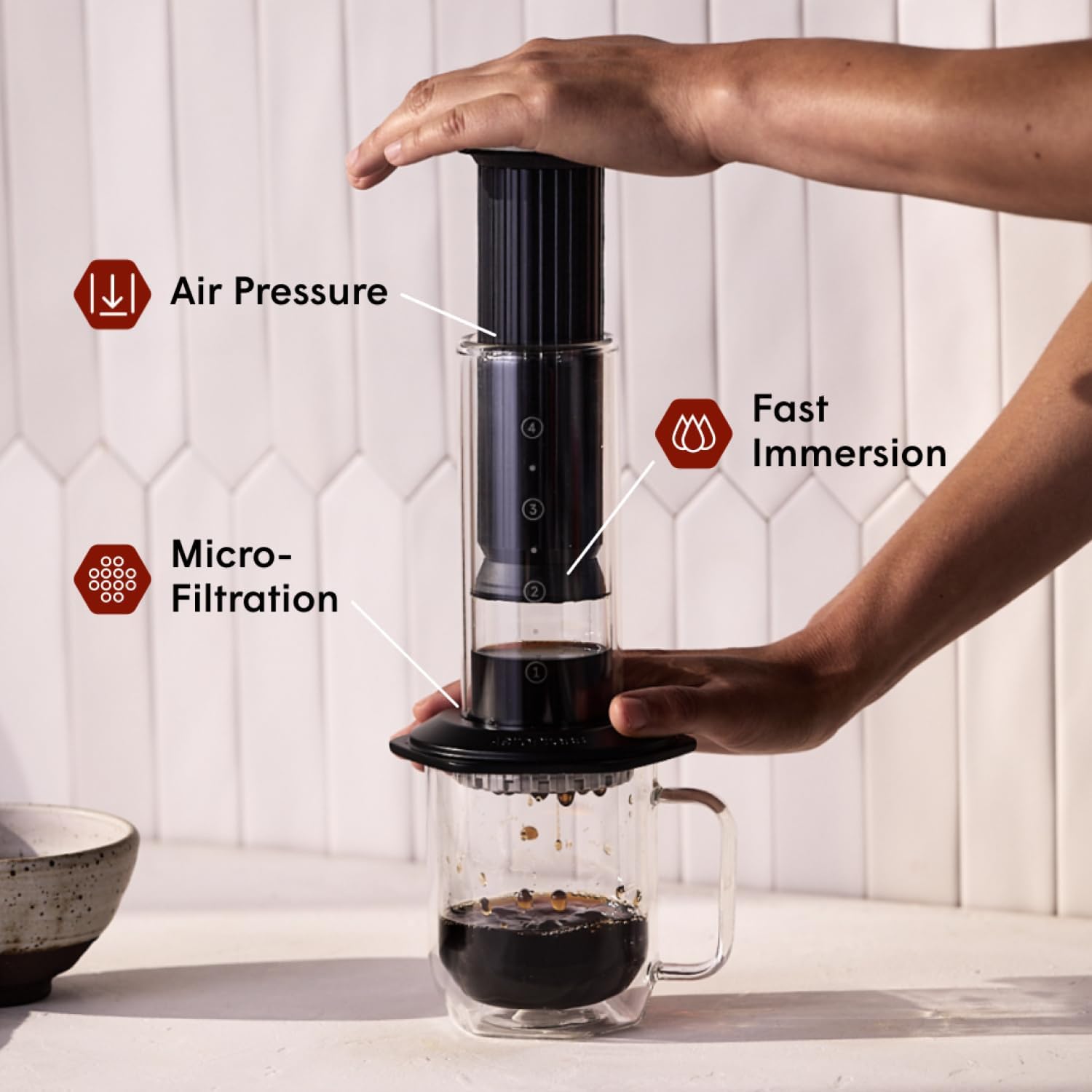 Premium koffiepers, glas, roes - French Press Coffee & Tea recensie en prijs
