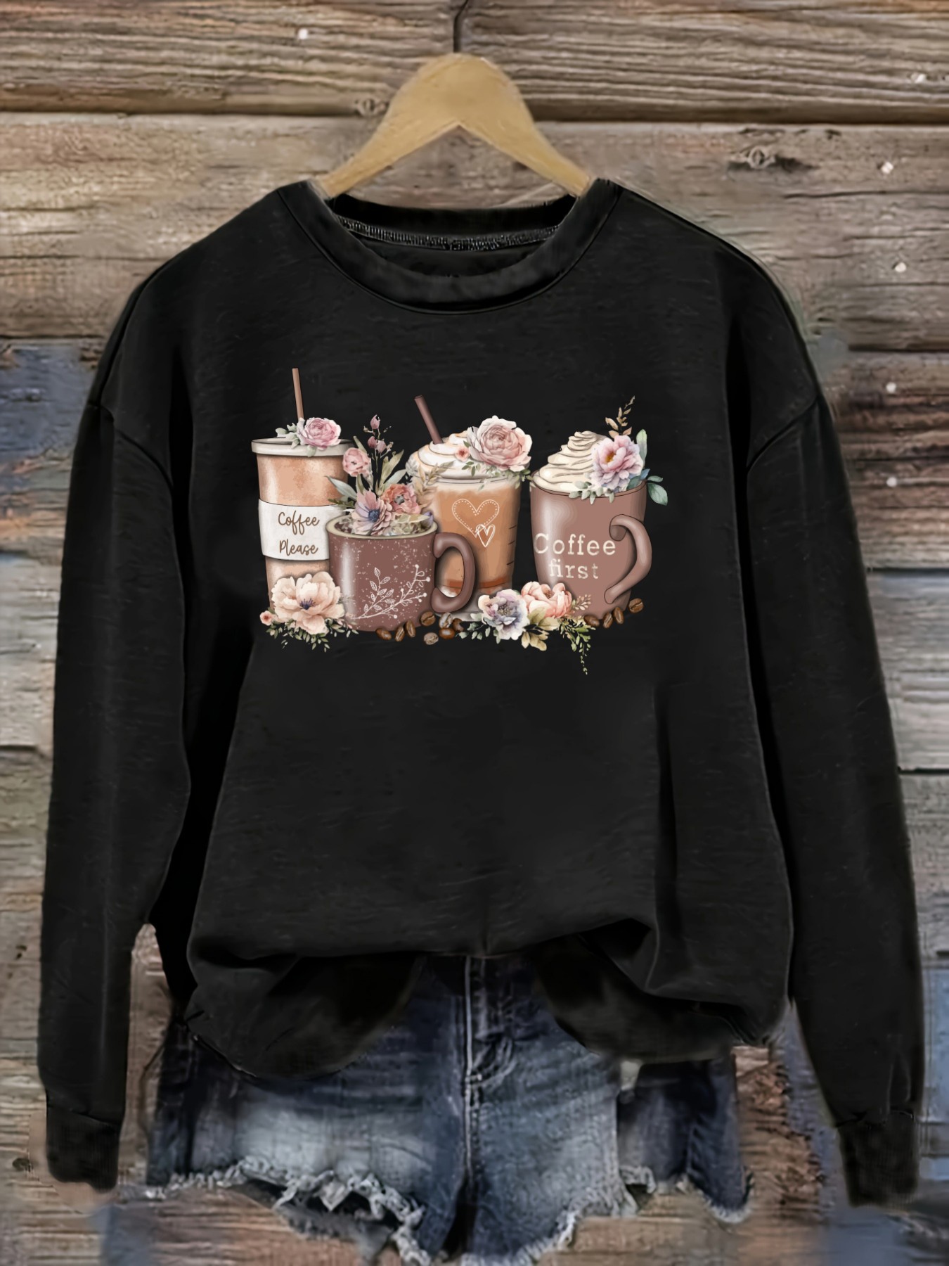 Dames Casual T-shirt met lange - Coffee & Tea Haus recensie en prijs