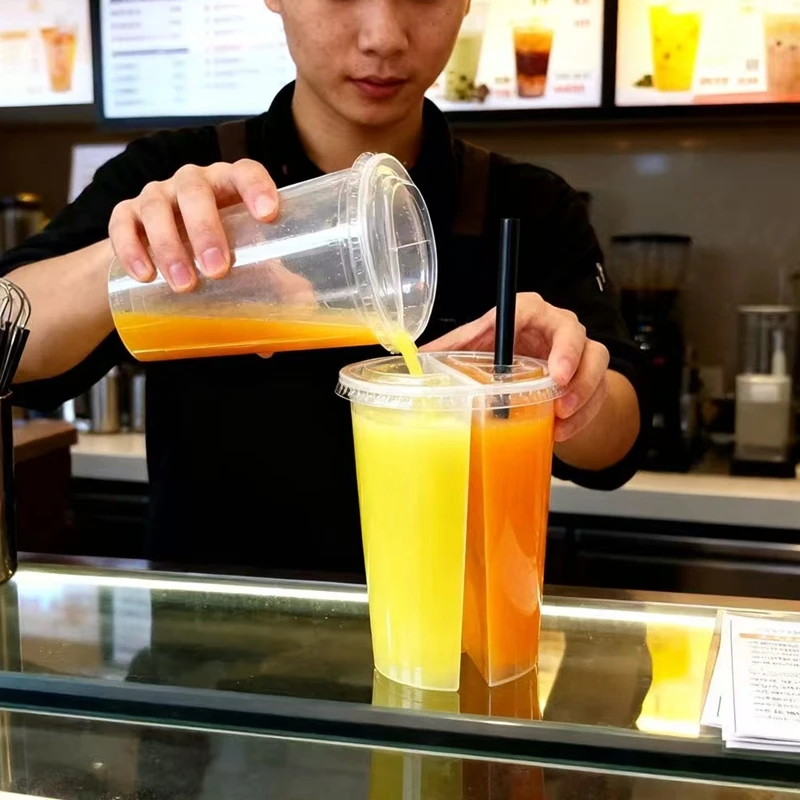 2-in-1 Wegwerp Plastic Bekers, - Coffee Tea Boba recensie en prijs