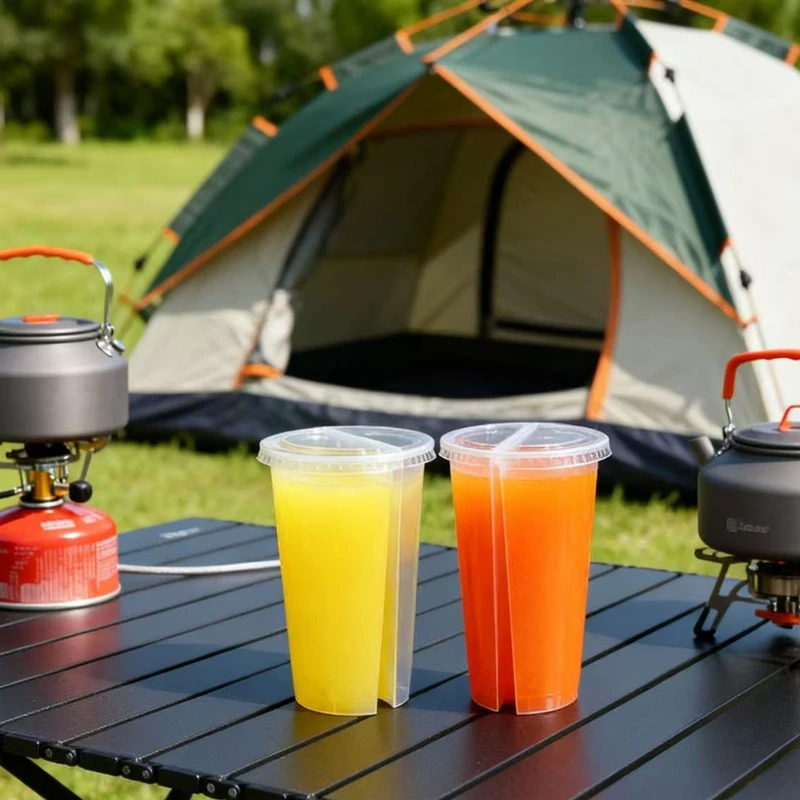 2-in-1 Wegwerp Plastic Bekers, - Coffee Tea Boba recensie en prijs