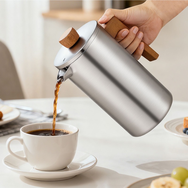 JUSTINLAU 1000ml RVS French Pr - French Press Coffee & Tea recensie en prijs
